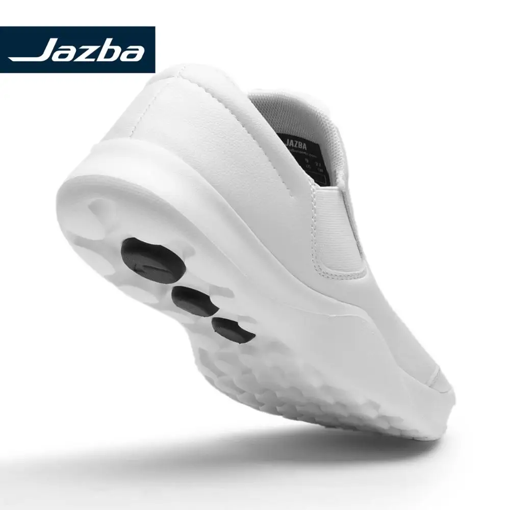 Мужские кожаные кроссовки Jazba RUTBA белые и черные без шнуровки легкие мягкие для