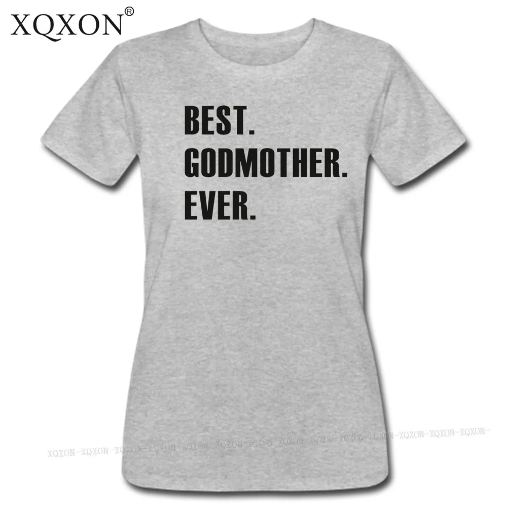 Женская футболка с коротким рукавом XQXON летняя из 100% хлопка надписью Best Godmother Ever