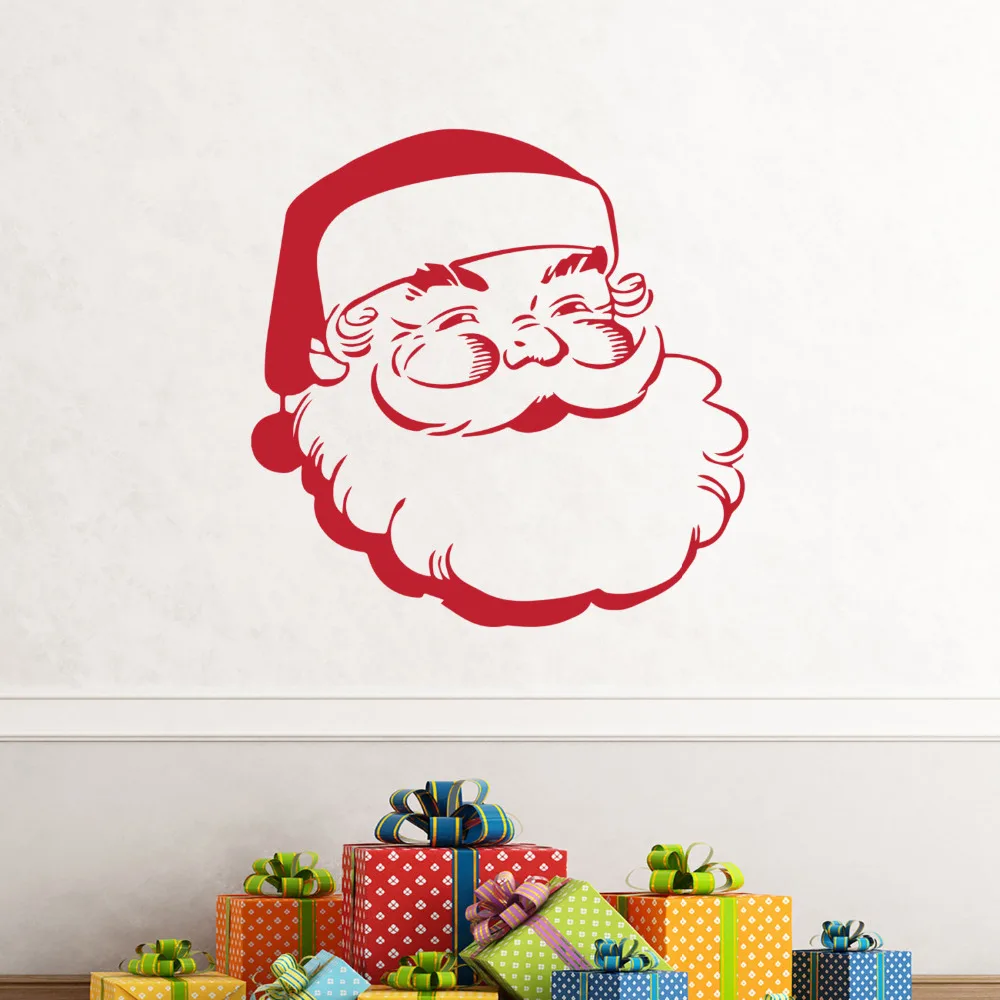 

Санта-Клаус, наклейка на стену, Рождество, домашний декор, гостиная, виниловые наклейки для стены, окна, украшения, съемные наклейки ZB113