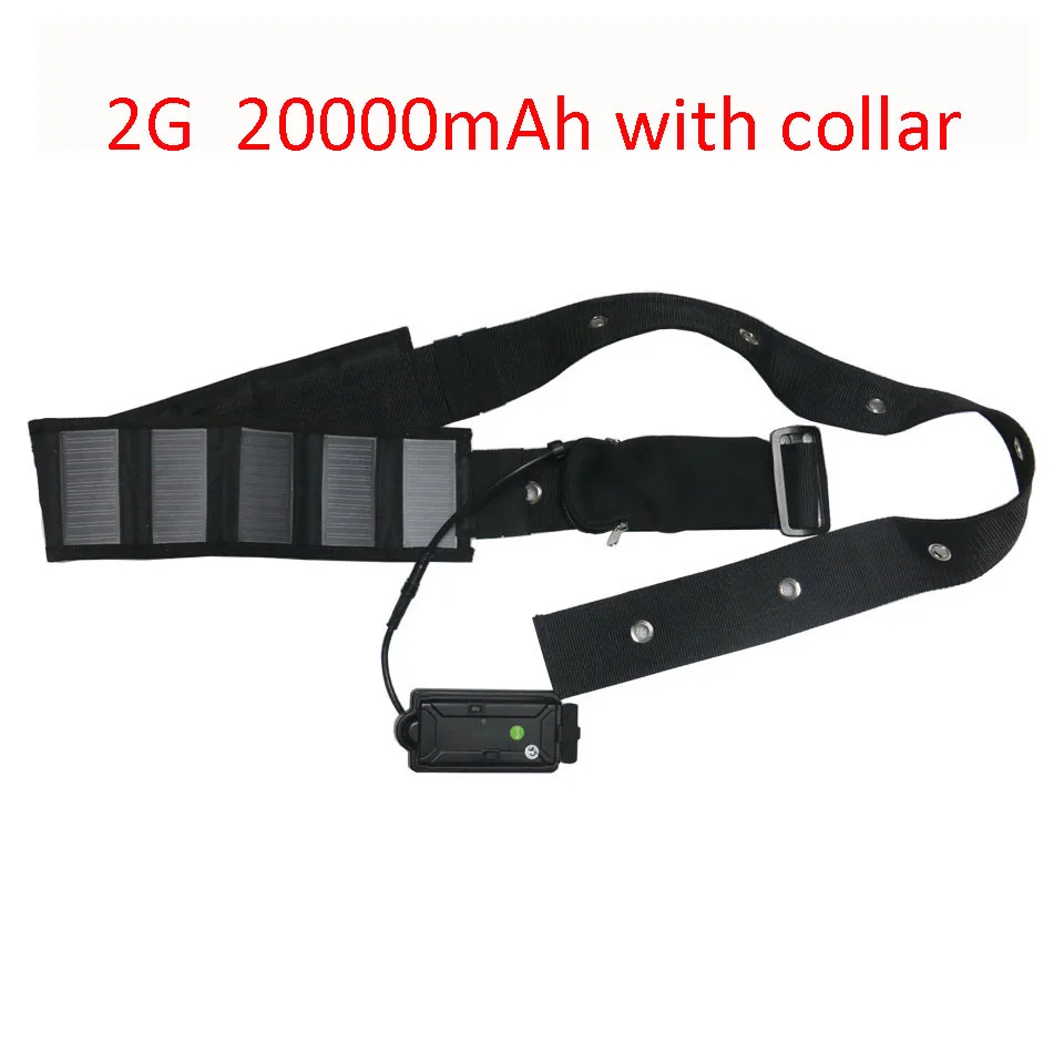 2G 20000mAh collar Солнечный gps трекер ошейник водонепроницаемый в режиме реального времени gps локатор для больших домашних животных кожа GSM gps корова Rastreador отслеживающее программное обеспечение - Цвет: 2G 20000mAh collar