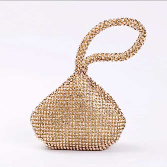 Small Gold 4 цвета, мягкая женская вечерняя сумка с бисером, открытый стиль, женская свадебная треугольная сумка с блестками, сумочка, сумка для подарка на год, клатч - Цвет: Small Gold