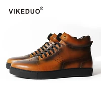vikeduo 2019 handmade elegant tactical boot military fashion casual luxury genuine leather shoe ankle snow winter fur men boots