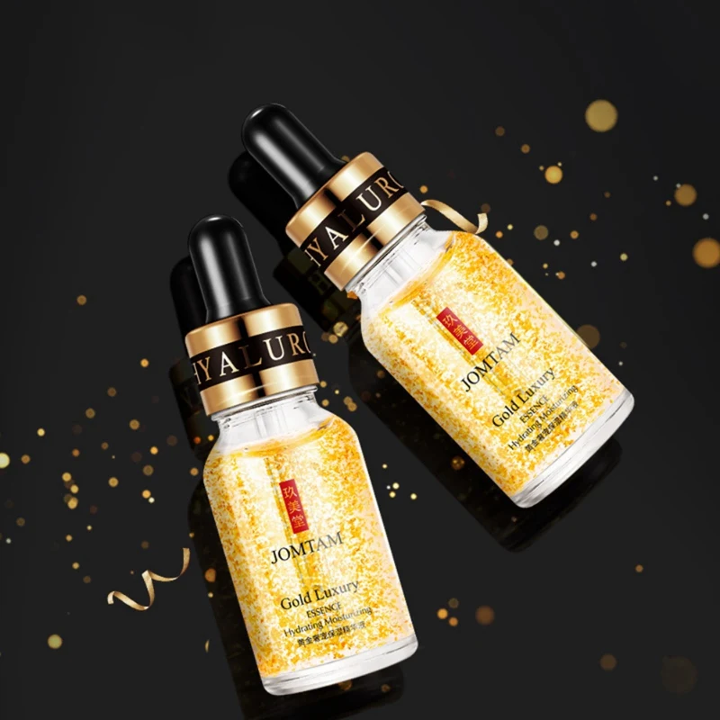 24K Gold уход за кожей лица Сыворотки увлажняющий сокращает поры разглаживание