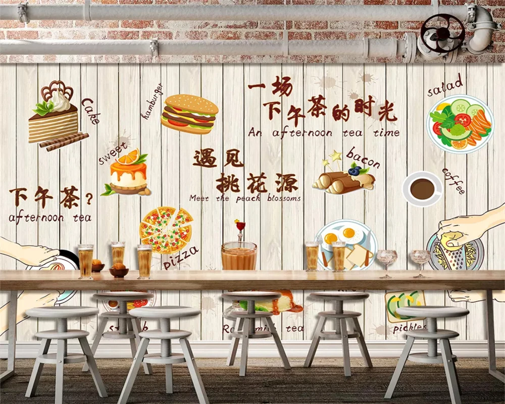 Пользовательские модные декоративные росписи обоев ретро для гурманов