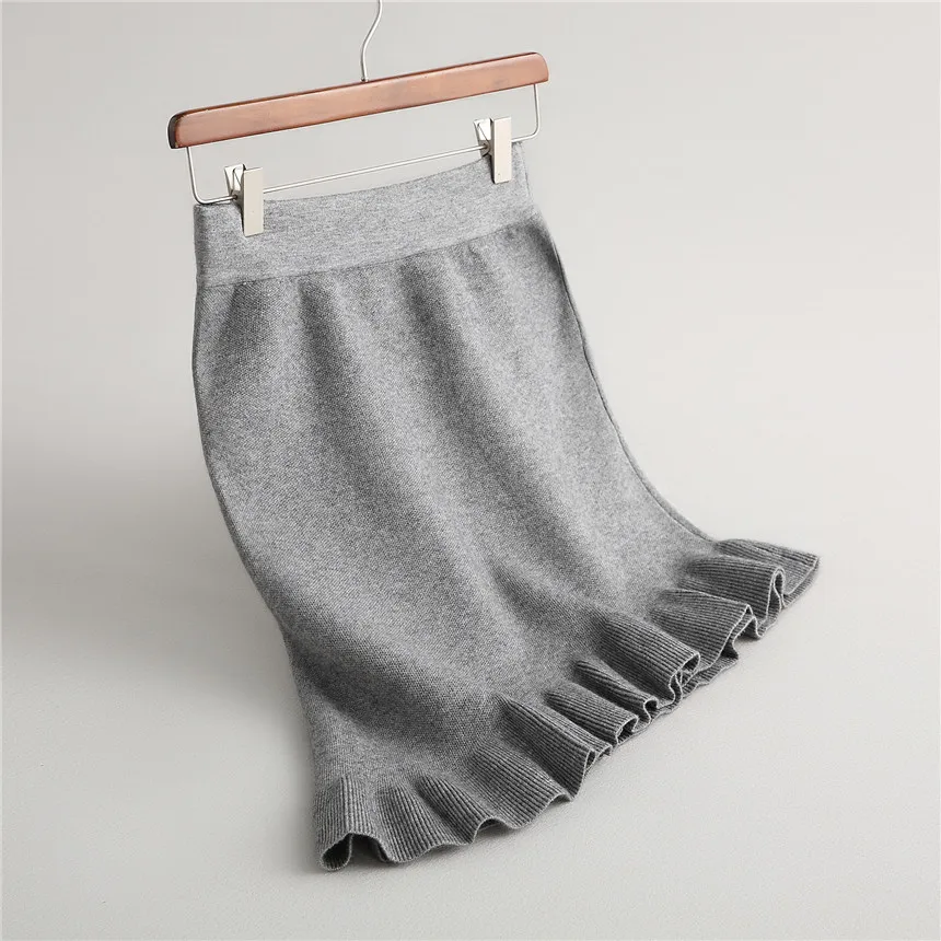 Женская осенне зимняя трикотажная юбка годе выше колена|fashion skirt|skirt fashionknee skirt |