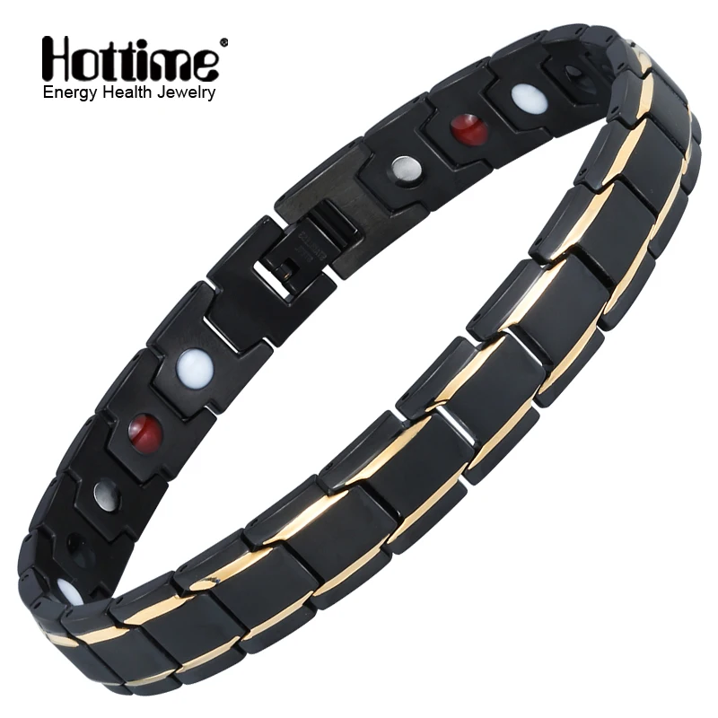 Hottime роскошный мужской здоровья магнитный ножной браслет 316L нержавеющая сталь терапия Исцеление сила ножные браслеты для мужчин и женщин 90001