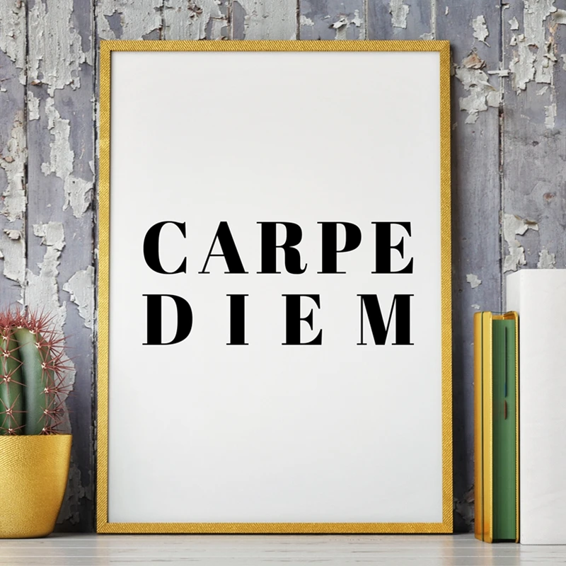Carpe Diem печать дня типографический плакат настенный художественный декор