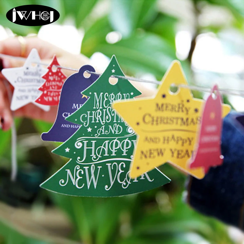 8 шт./лот веселый Колокольчик для елки Подарочная коробка декоративные ярлыки