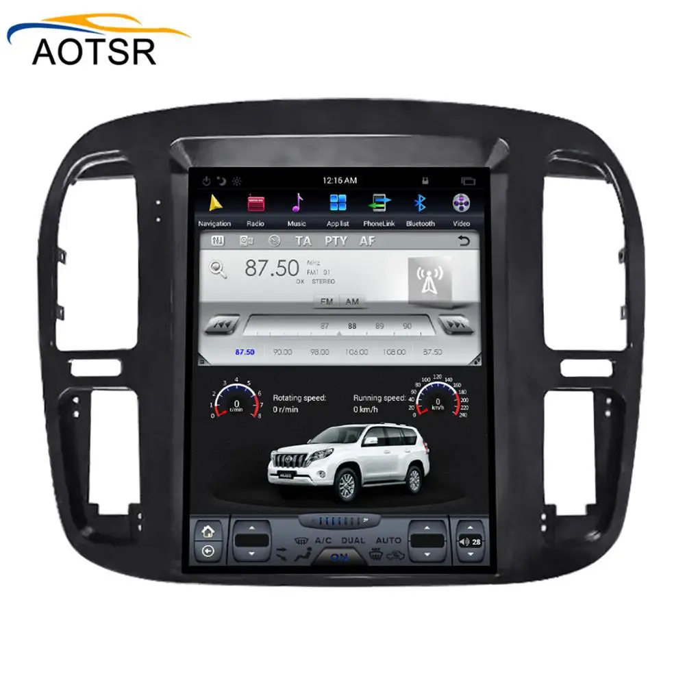 Tesla стиль Android 7,1 автомобильное радио gps стерео головное устройство для Toyota Land Cruiser lc100 1998-2002 gps navi no dvd плеер