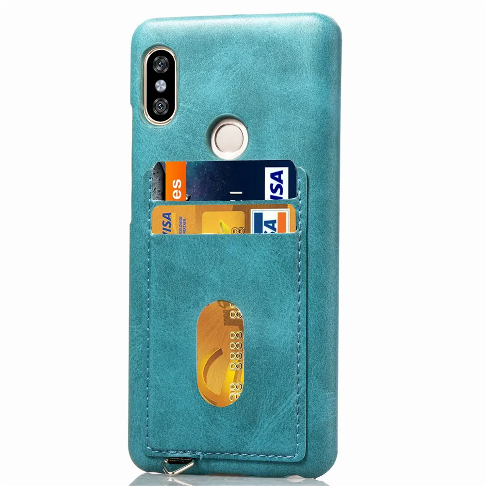 2-слойный деловой кредитный карман для Xiaomi Redmi Note 5 Pro чехол сотового телефона