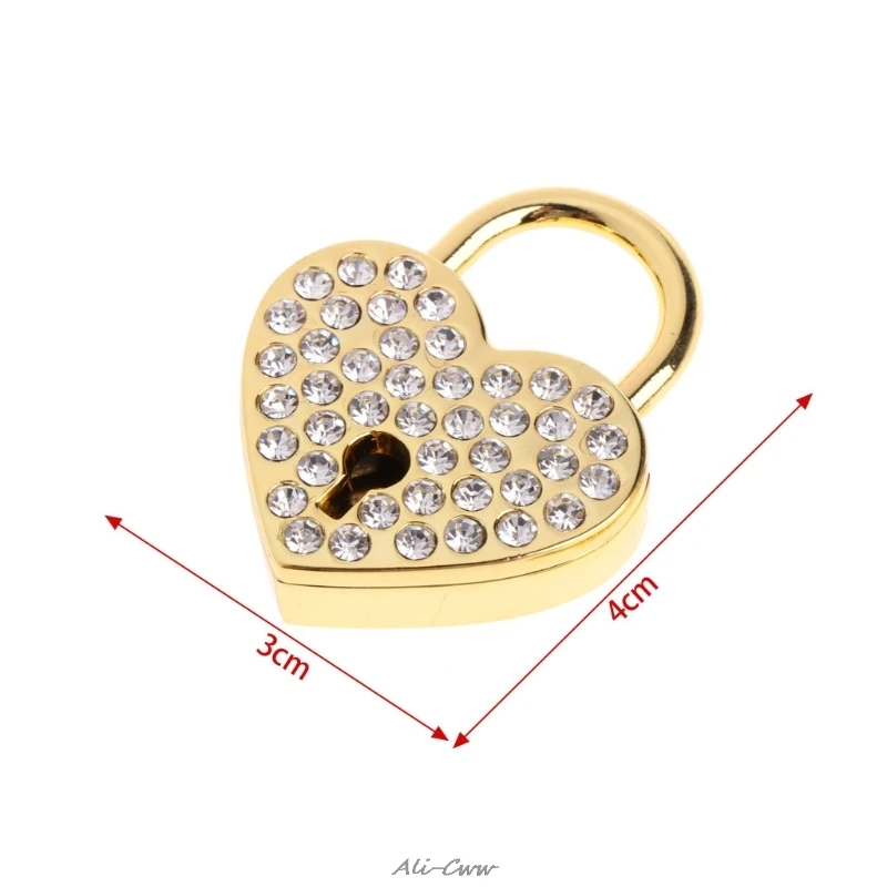 2018 Luxurious Diamonds Vintage Style Golden/ Silver /Red Mini Archaize Padlocks Key Lock With key | Обустройство дома