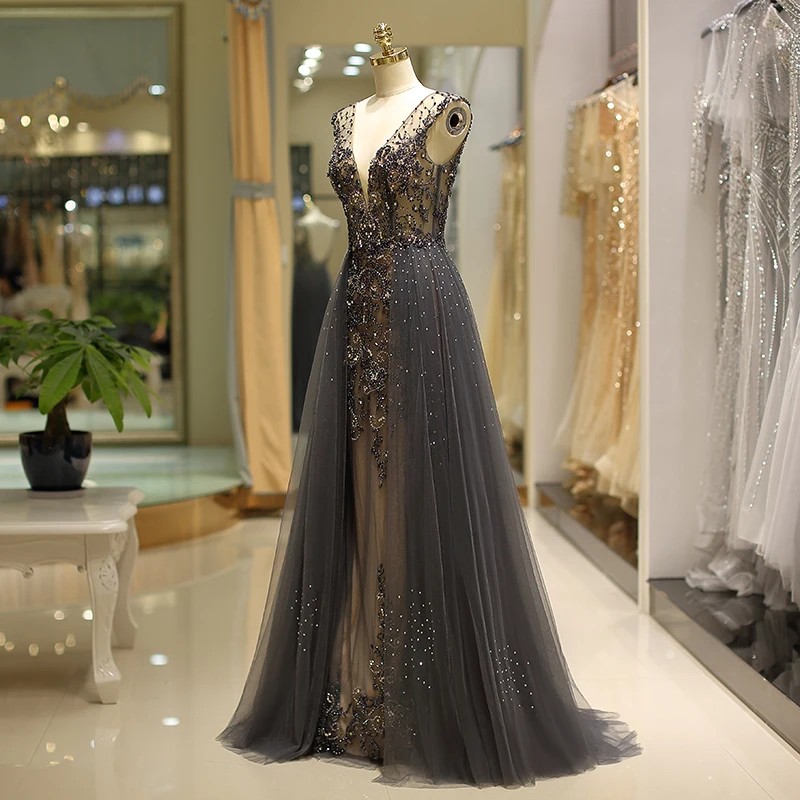 ruthshen 2020 New Handmade Diamonds Transparent Prom Dresses Sexy Open Back Formal Party Dress Illusion Vestido De Formatura | Свадьбы и