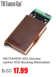 VM модный известный мужской кошелек KISS RFID авиационный алюминиевый тонкий металлический бумажник для карт мини зажим для денег держатель для кредитных карт ID