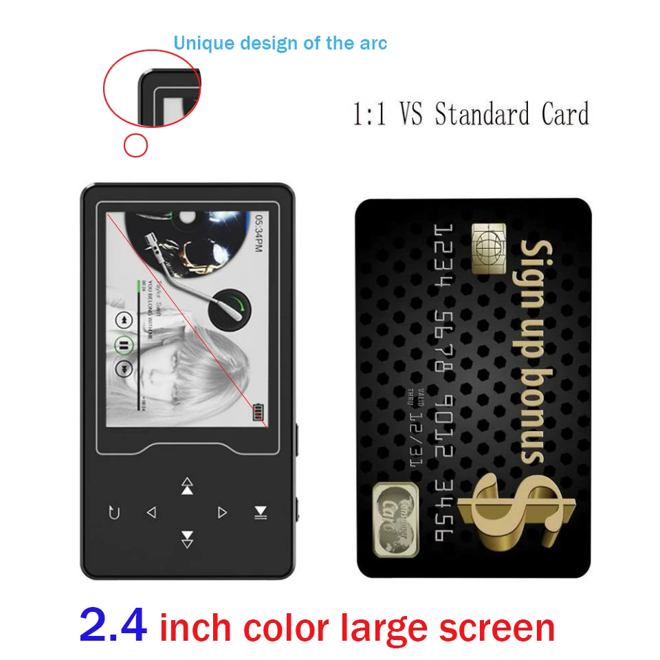 Портативный Hi Fi C03 16 Гб Встроенный динамик Lossles музыкальный плеер 2 4 дюйма