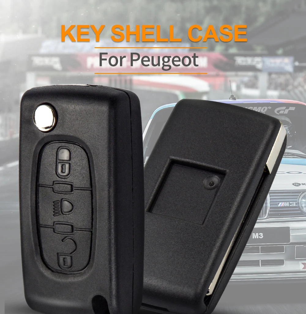 OkeyTech складной чехол для ключей на застежке чехол без рисунка 2 3 BTN для peugeot 207 307 308 407 607 807 чехол для Citroen C2 C3 C4 C5 C6 HU83 VA2 лезвие