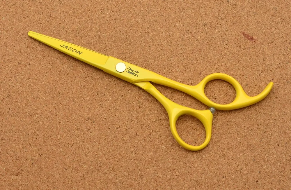 5 дюймов бренд Джейсон заводская цена Парикмахерские ножницы JP 440C желтые для