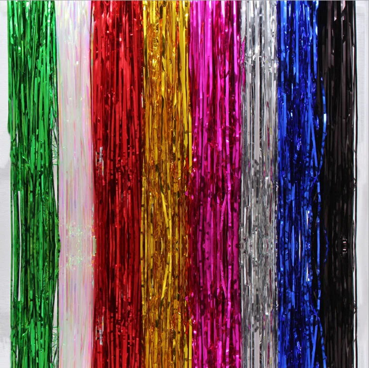 1x2 метра Золотая фольга бахрома мишура занавеска кисточка гирлянды свадебная