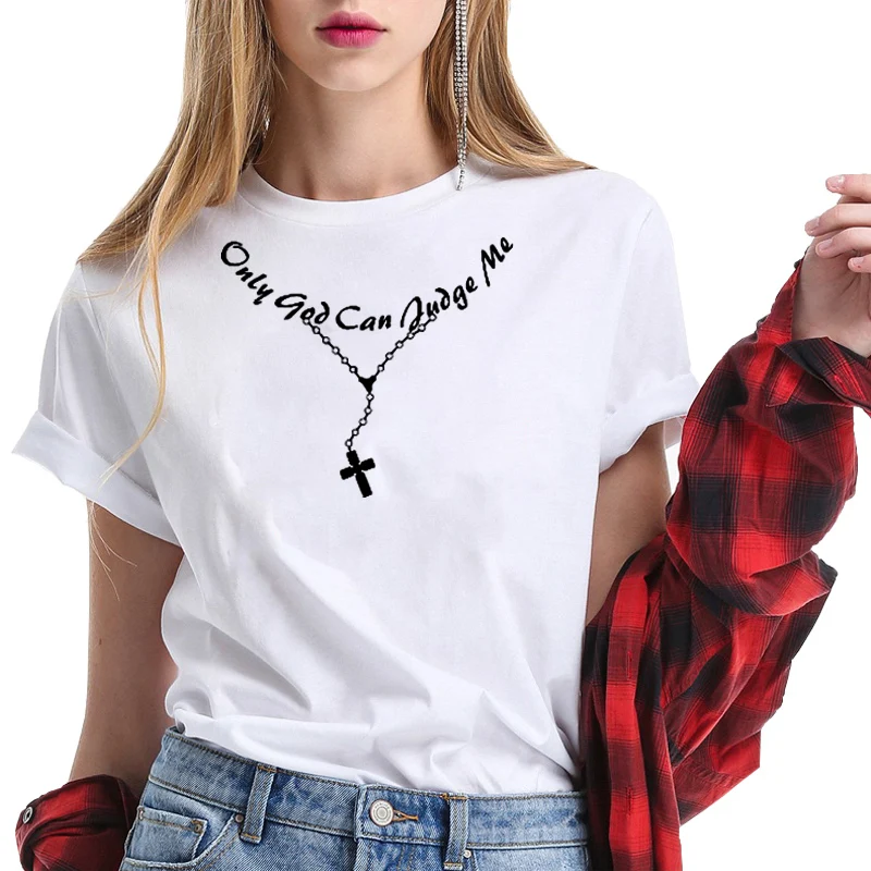 Футболка с принтом только God Can judicate Me забавная графическая летняя футболка для