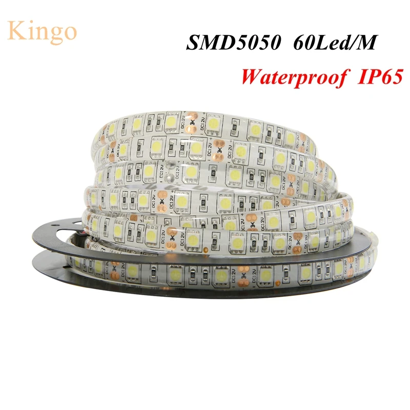 5 м/рулон гибкая светодиодная лента SMD 5050 Водонепроницаемая IP65 60 светодиодов/м 12 В