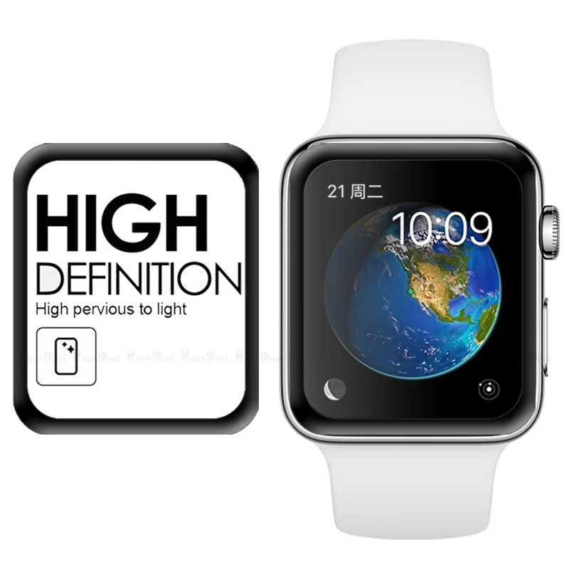 Cyato полное тело закалённое стекло с покрытием для Apple iWatch серии 3 2 1 38 мм 42 покрытие
