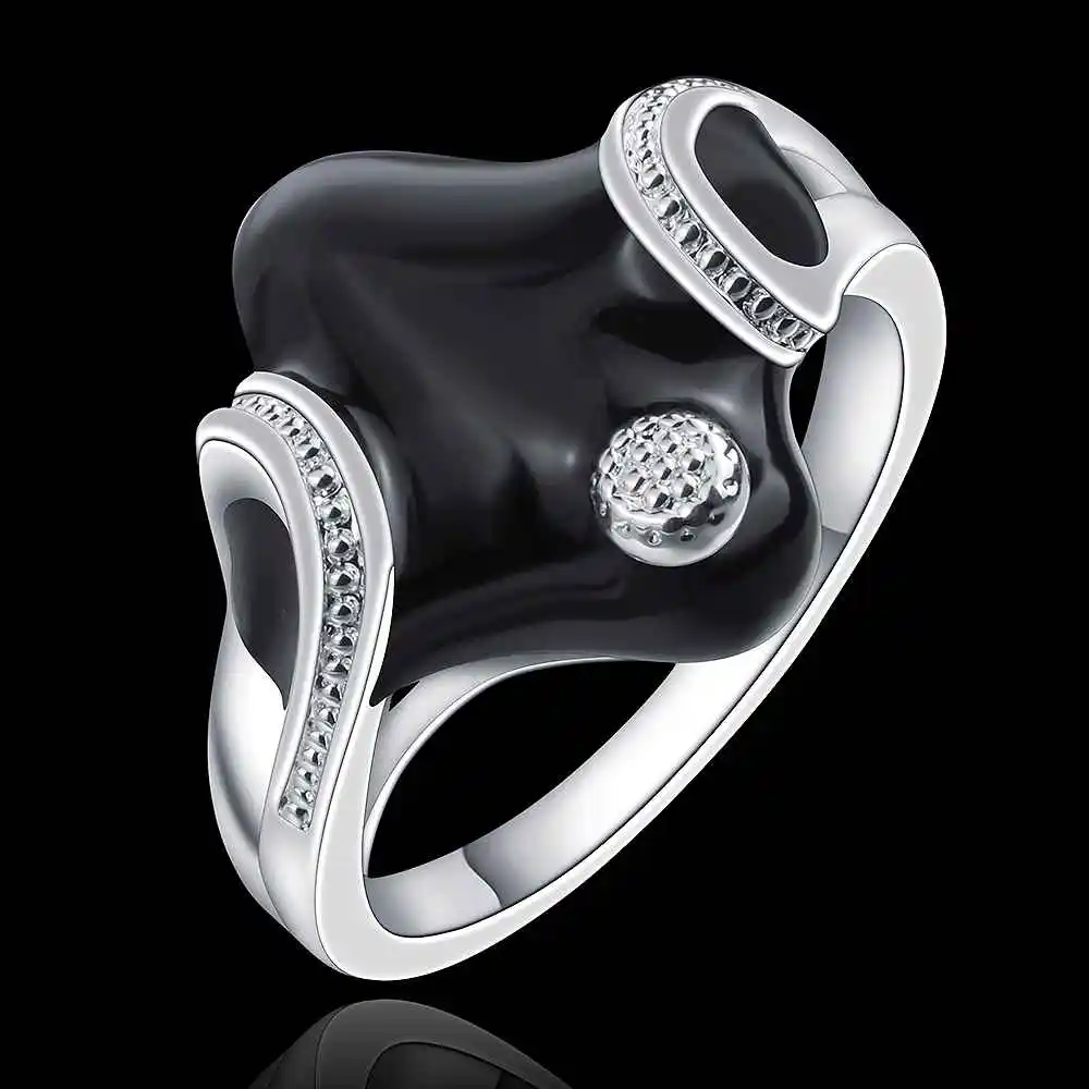 hot sell Gorgeous silver-plated ring Quadrilateral inlay crystal anillos to.us bear wedding decoration | Украшения и аксессуары