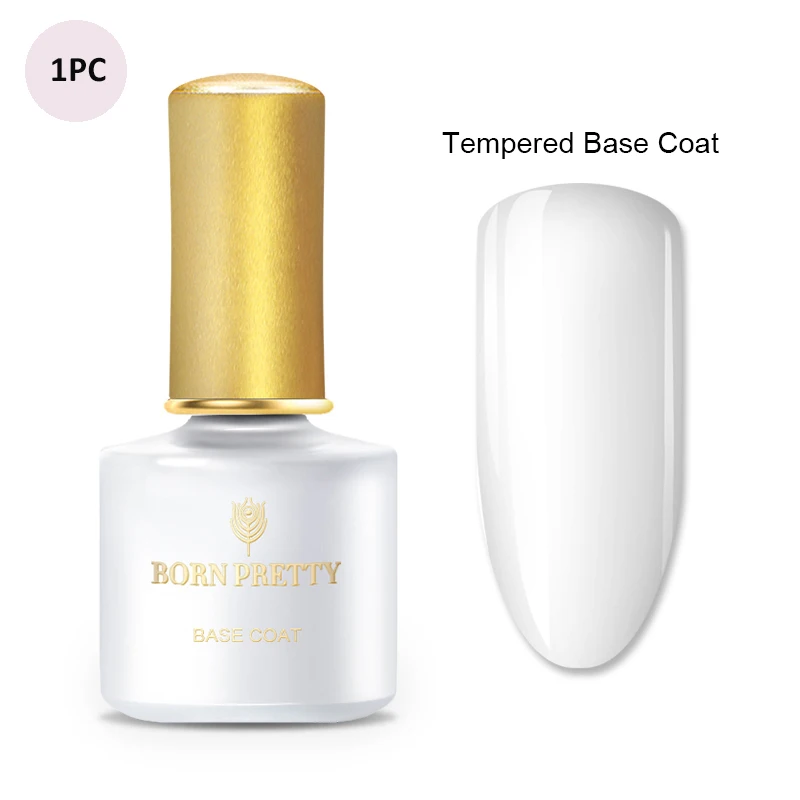 Tempered base coat BORN PRETTY Base Top Coat Gel Nail Polish 6ml Matte Gel Gel Varnish Manicure Reinforcement Gel Peel Off Varnishe Nail Art Design - Цвет: Tempered base coat