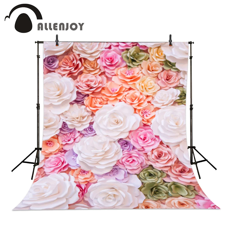 Allenjoy фотокамера красивый цветок детский душ 3D розовый фоны для свадьбы реальный
