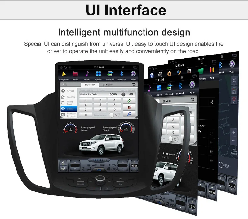 Aotsr Android 6,0 Tesla стиль автомобиля нет dvd-плеер gps навигация для Ford Kuga 2013- Авто Стерео головное устройство мультимедиа recoder