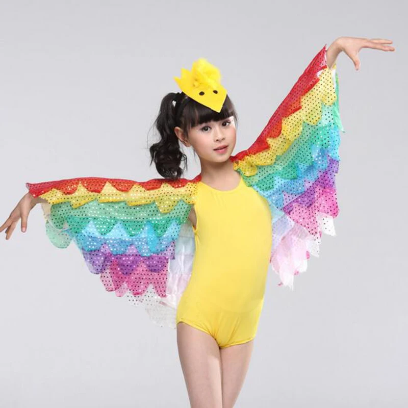 Новинка желтый ярко розовый синий большой воробей крылья Феникса детский