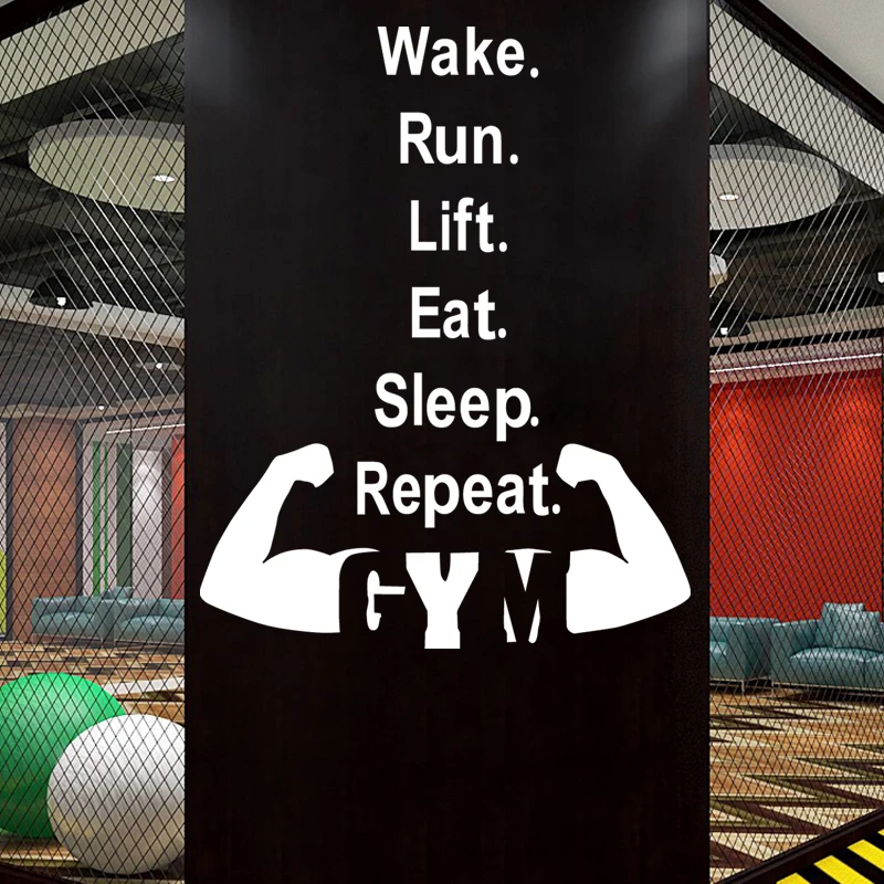 Фитнес клуб наклейка для тренажерного зала бодибилдинга виниловые настенные