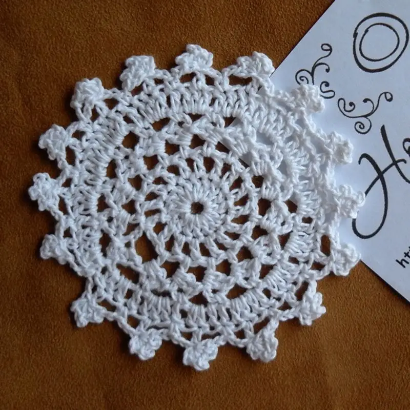 Вязаные крючком салфетки ручной работы кружева винтажные бежевые оптовая