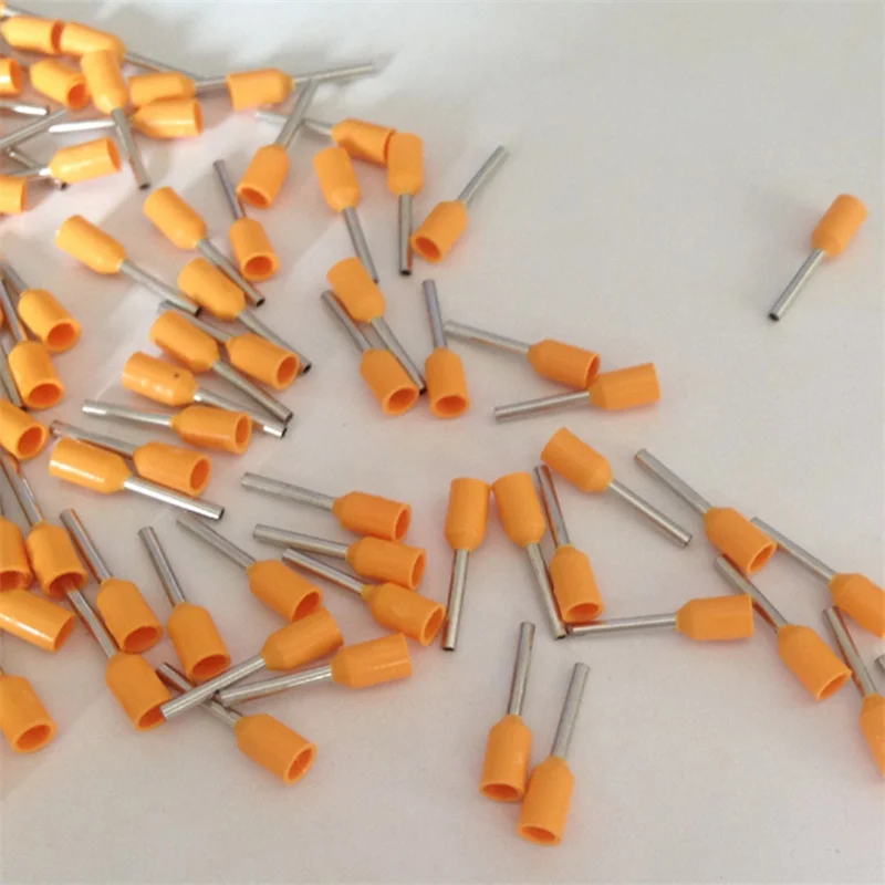 22AWG H 8mm E0508 100/1000 PK обжимной разъем провода наконечники изолированные медные клеммы H-8mm#24#22#20#18#16#14 AWG - Цвет: 22AWG H 8mm E0508