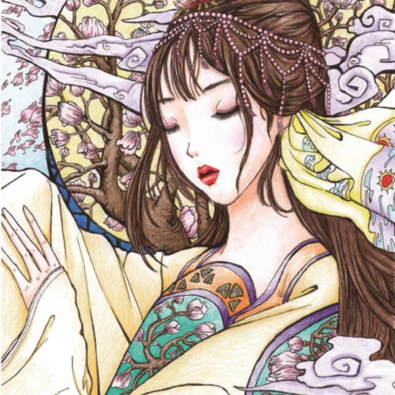 

2 Books Chinese coloring book line sketch drawing textbook Chinese ancient beauty drawing book adult anti -stress coloring books