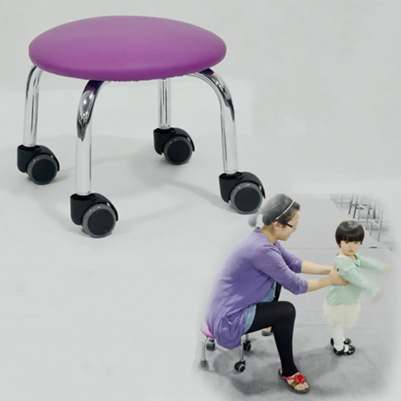 Стул с мобильным шкивом простая модная скамейка из искусственной кожи тканью для