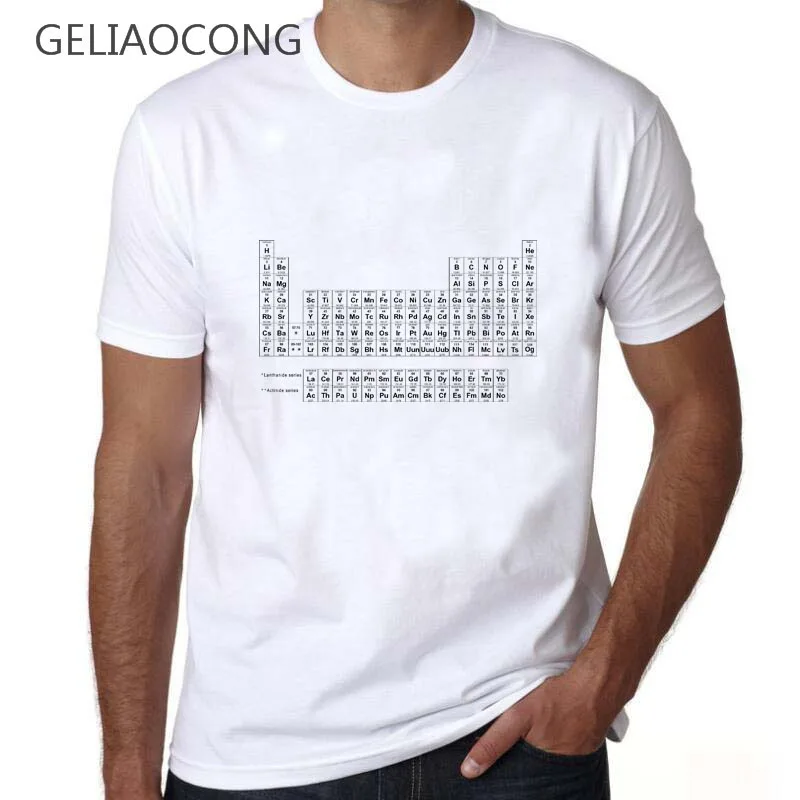 Geliaocong 2017 творческая Прохладный Geek Периодическая таблица химических ELE Для мужчин