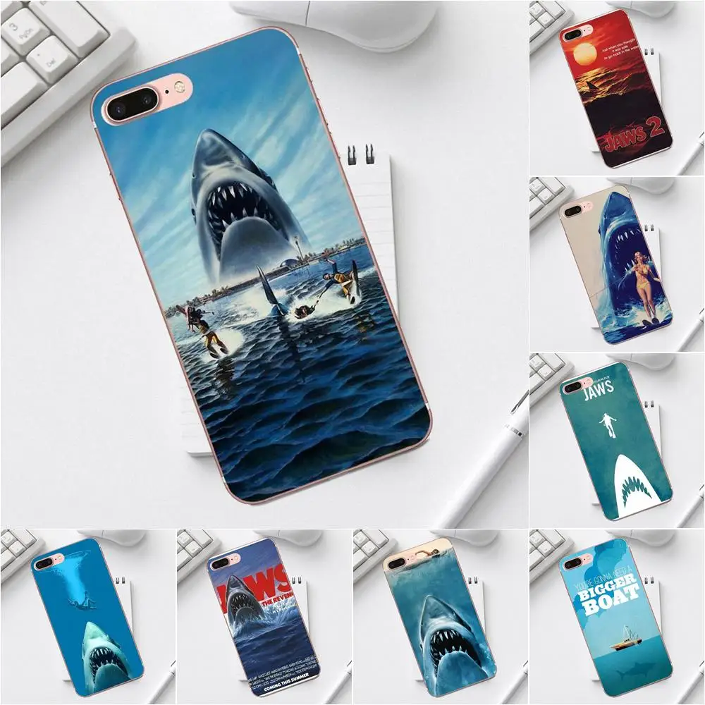 Постер с фильмом Qdowpz Jaws для iPhone 4 4S 5 5C SE 6 6S 7 8 Plus X XS Max XR Galaxy A3 A5 J1 J3 J5 J7 2017 сотовый