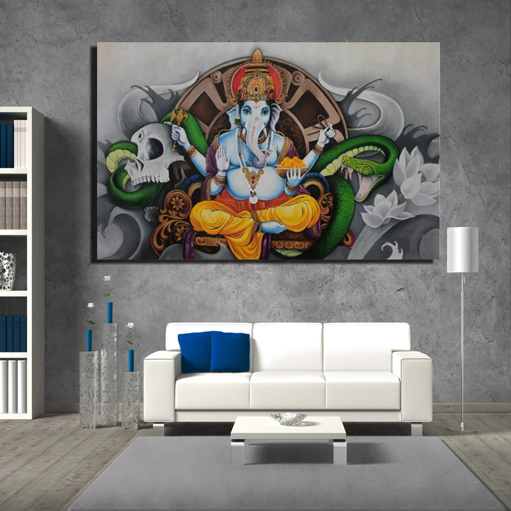 Индуистские боги декоративные картины для дома Cuadros Ganesha холст гостиной стены без