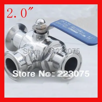 

New arrival 2" SS304 Stainless steel T/L port three way clamp Manual quick install ball valve Tube Fitting Homebrewing & Beer