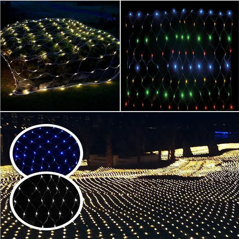 Сказочная гирлянда на рождественскую елку сетчатая занавеска потолочный