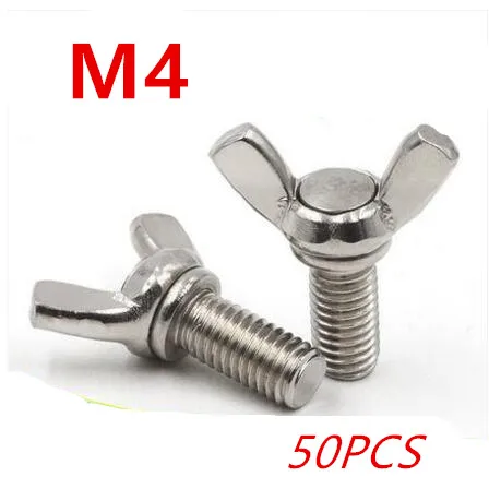 

50 шт./лот M4 * 8/10/12/16/20/25/30 мм 304 винт-бабочка из нержавеющей стали Clow Blot