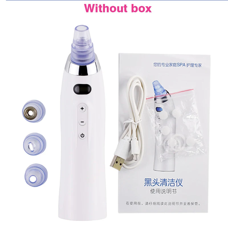 White no box Вакуумный отсос для угрей машина Deep Pore пылесос электрическое очищение от акне отшелушивающая очистка прибор для ухода за кожей - Цвет: White no box