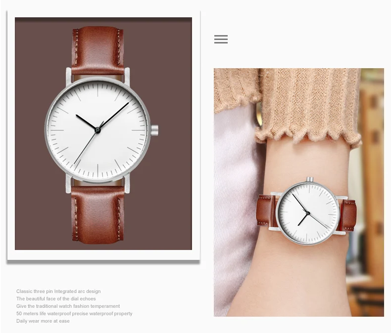 Bauhaus минималистичный стиль кожаные часы Swiss Rhonda 763 движение Минимальный 36 мм из нержавеющей стали Meshbelt Пара часы MY-H1