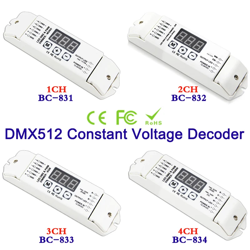 Новое поступление DMX512 постоянного Напряжение декодер 1CH 2CH 3CH 4CH PWM led RGBW dmx