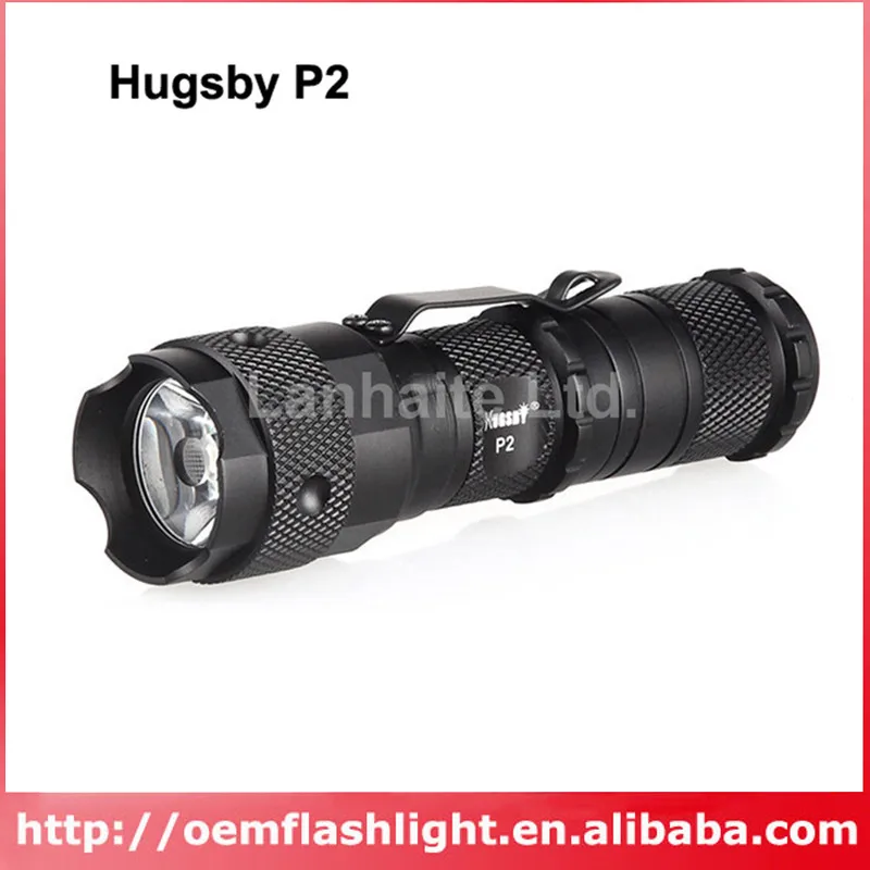 Hugsby P2 Cree XR E Q5 230 люмен 3 режимный светодиодный фонарик черный (1xAA/1xCR123 /