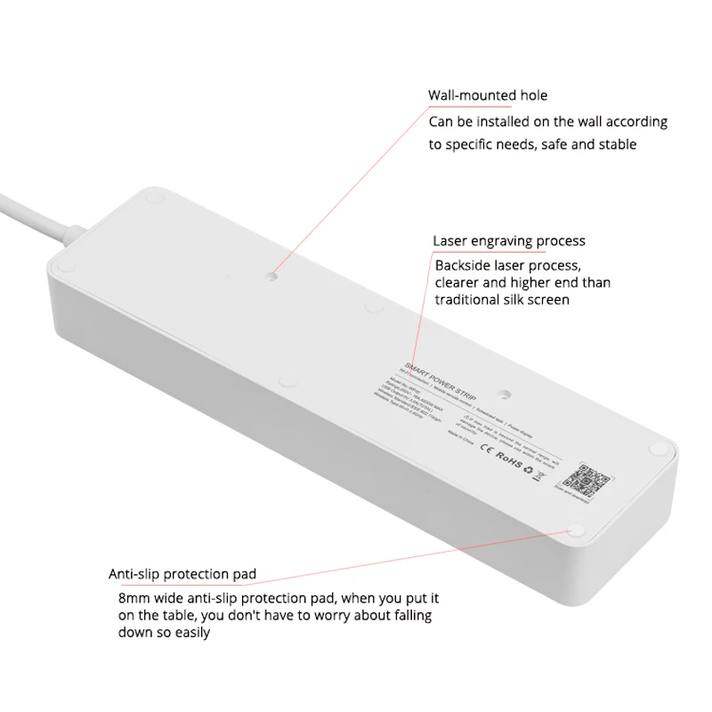 Умная Wi-Fi мощность полосы ЕС Plug 2USB 1,8 м розеточный удлинитель питания сетевой фильтр таймер стабилизатор напряжения поддержка Alexa Google IFTTT