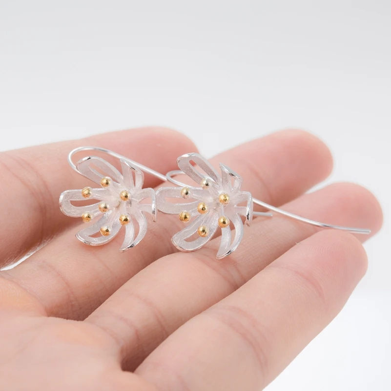 Jisensp уникальный дизайн Белый ликори Висячие серьги для женщин девочек элегантные