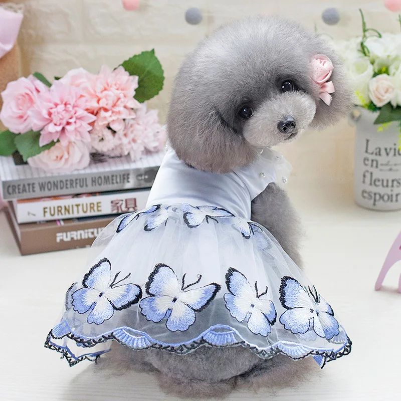 Dog Dress Princess Style Butterfly Cute Fashion 2018 Chihuahua Bichon Small Clothes Pink | Дом и сад