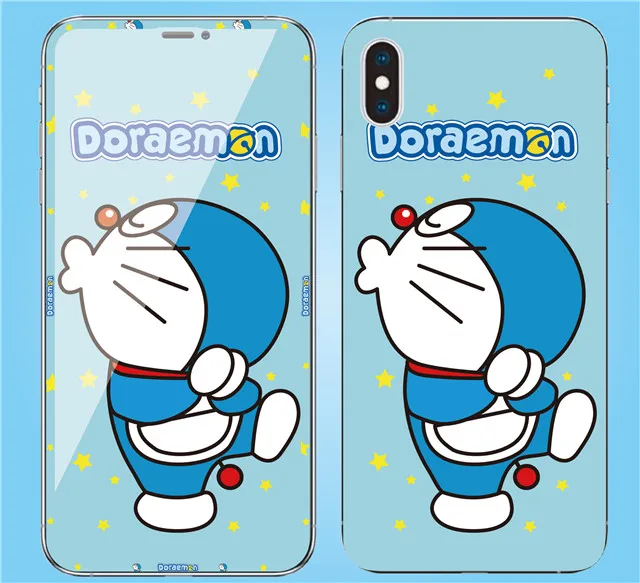 Мультфильм моя мелодия Doraemon стежка 3D передняя+ задняя пленка блестящее закаленное стекло для iPhone XR X XS Max Сейлор Мун протектор экрана - Цвет: 6