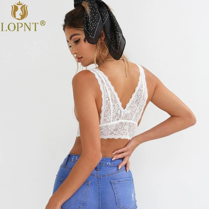 LOPNT новый сексуальный бюстгальтеры Глубокий V plus size lace bralette выдалбливают push up