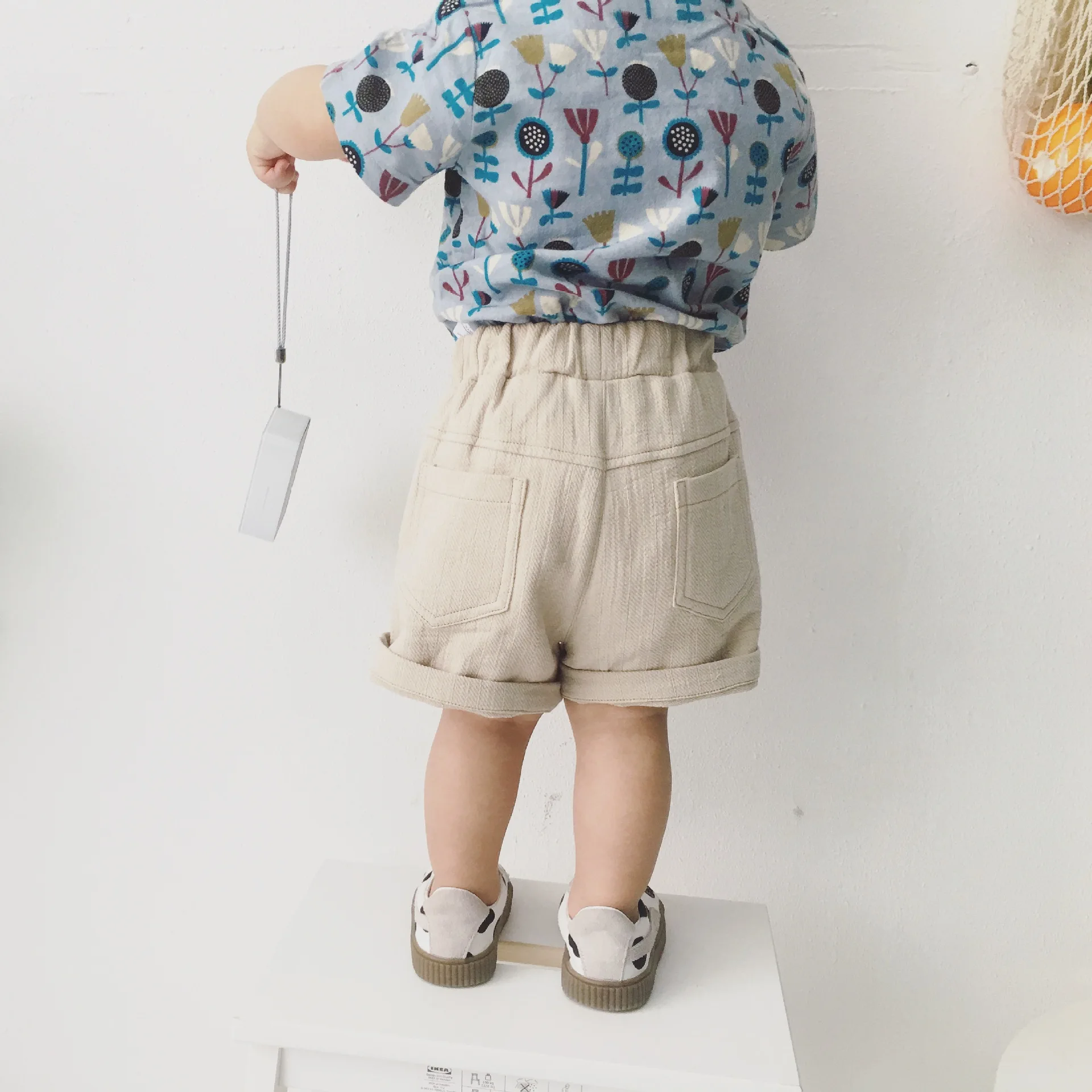 Летняя детская одежда новые детские однотонные шорты в Корейском стиле льняные